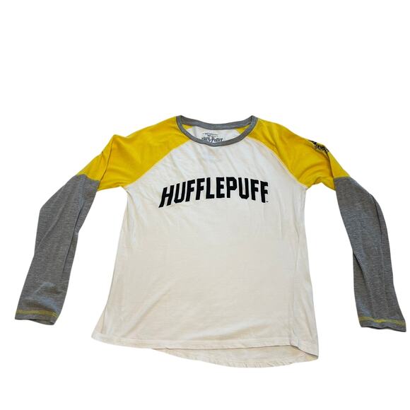 Harry Potter Hufflepuff Unisex Long Sleeve T-Shirt w/Crest Size Large Hogwarts - Picture 4 of 8
